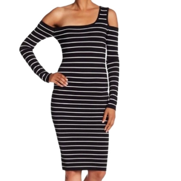 NWT Veronica Beard Black and White Stripe Emerald Bandage Bodycon Dress - Sz S